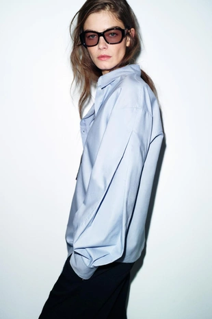 Рубашка оксфорд асимметричная- Заказать в России