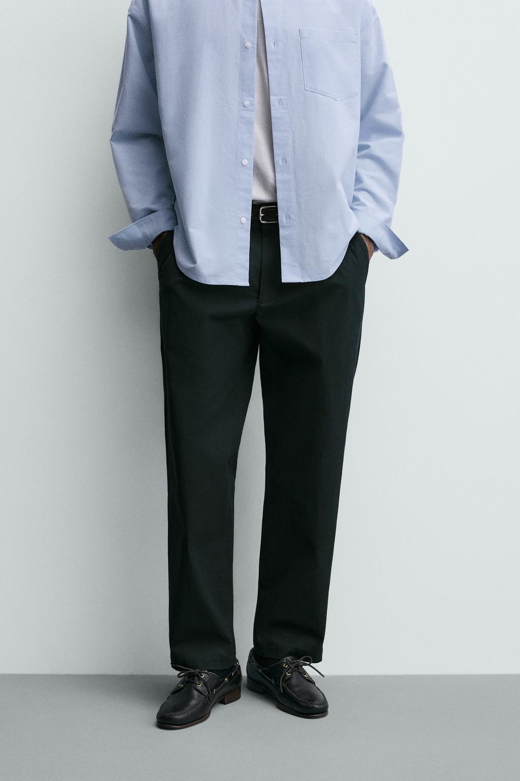 БРЮКИ СО СКЛАДКАМИ ИЗ РЕЛЬЕФНОЙ ТКАНИ