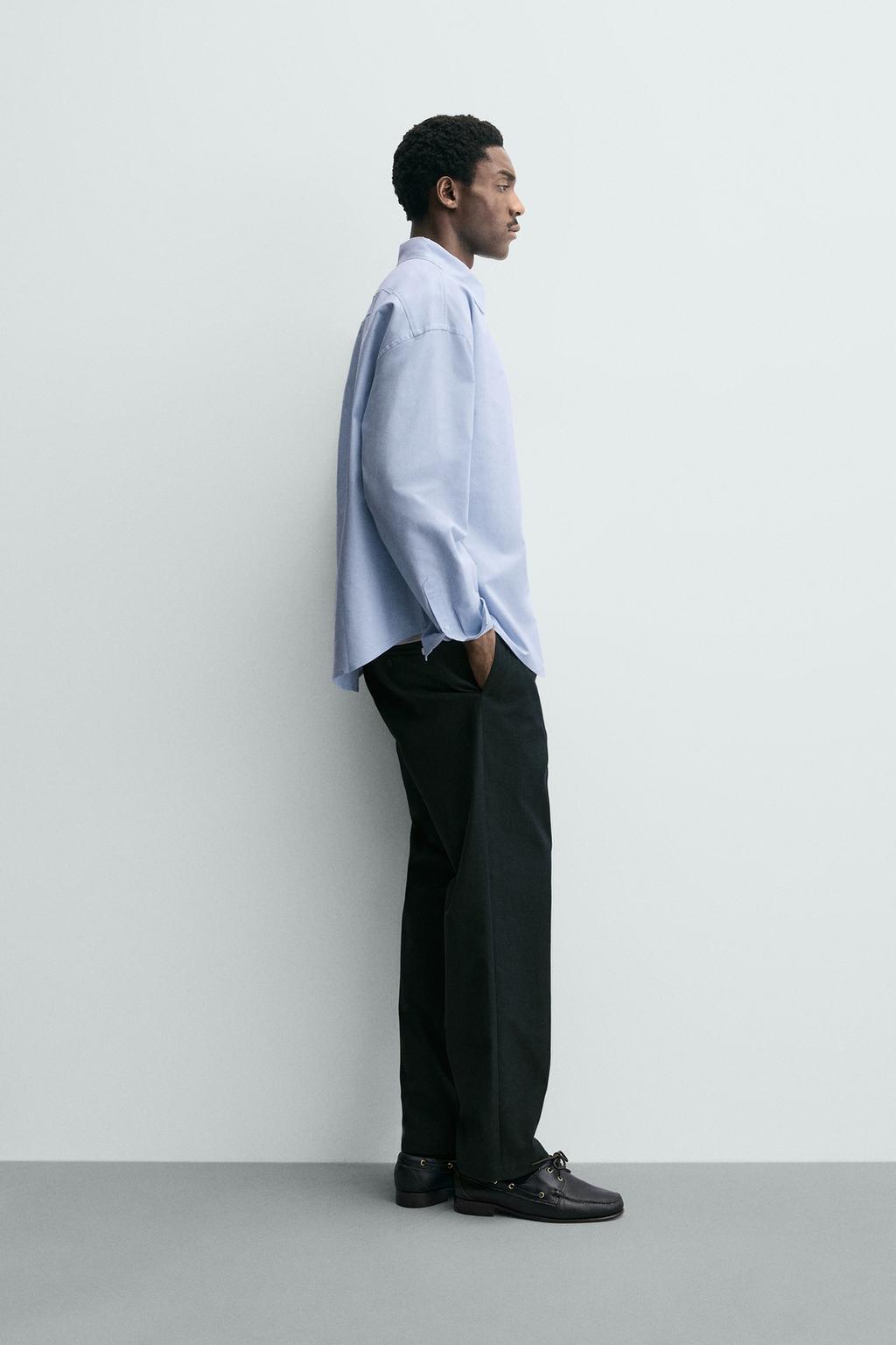 БРЮКИ СО СКЛАДКАМИ ИЗ РЕЛЬЕФНОЙ ТКАНИ