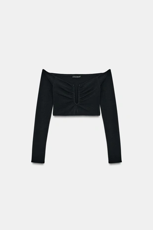 Кроп-топ с длинными рукавами- Заказать в России