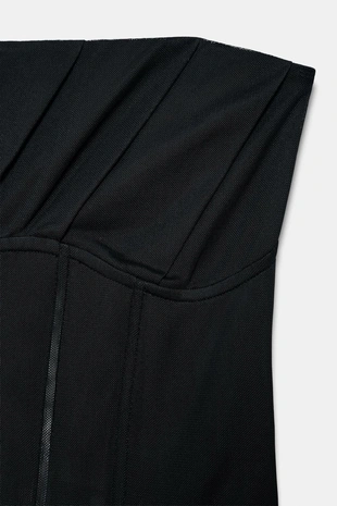 Корсет из полупрозрачной ткани со сборками- Заказать в России