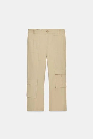 Укороченные брюки прямого кроя с карманами- Заказать в России