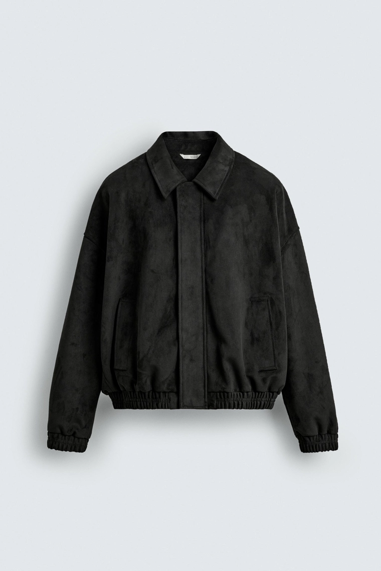 Куртка свободного кроя из искусственной замши