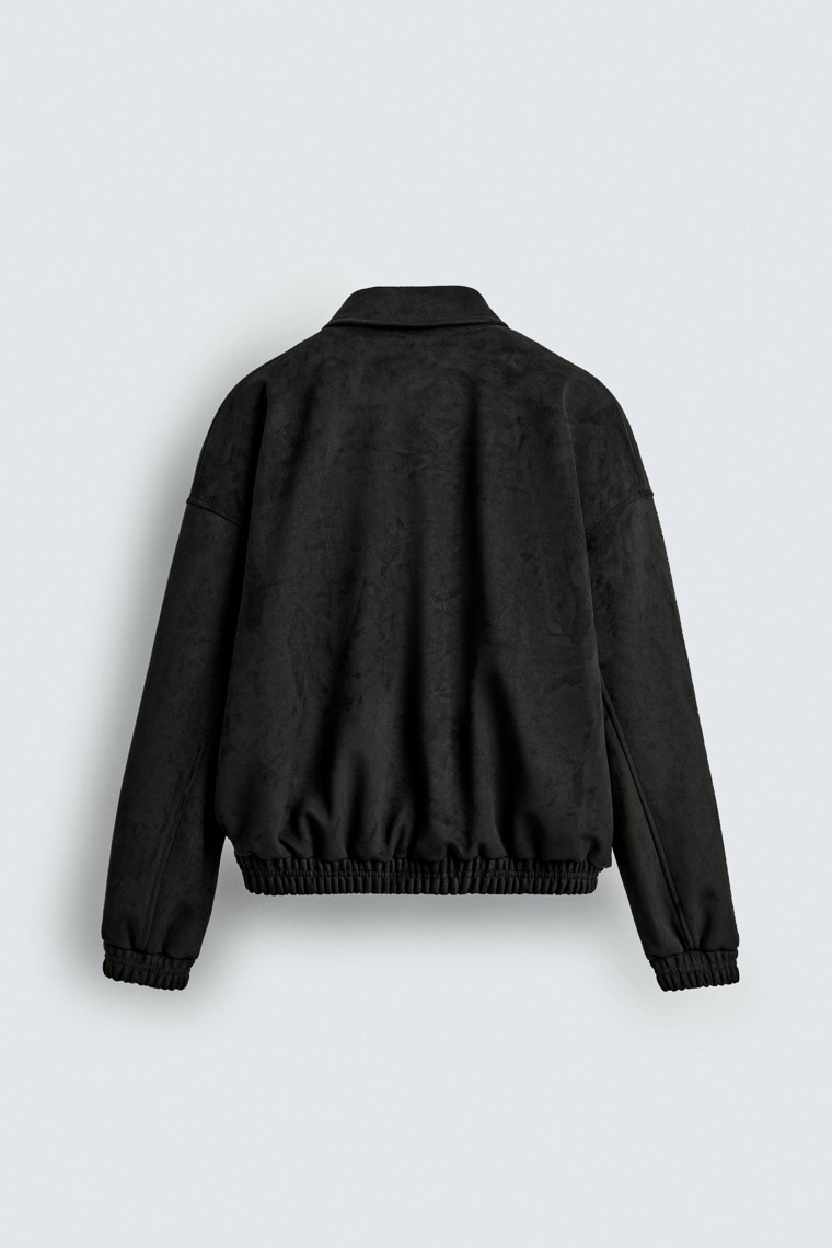 Куртка свободного кроя из искусственной замши