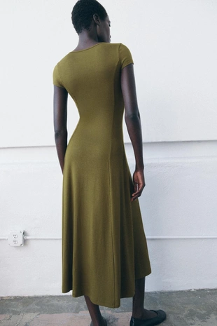 Длинное платье в рубчик- Заказать в России