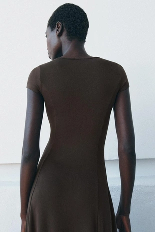 Длинное платье в рубчик- Заказать в России