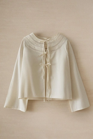 Рубашка с заплясанным воротником- Заказать в России