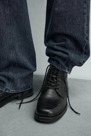 Кожаные ботинки со шнуровкой, ограниченная серия- Заказать в России