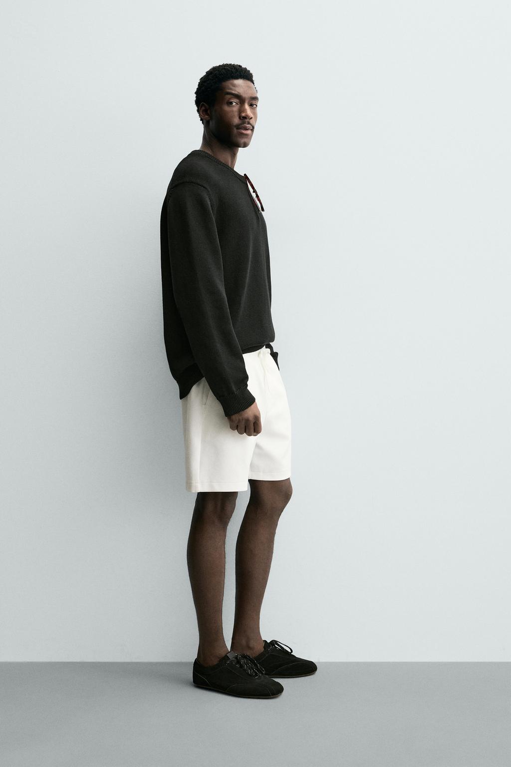 Комфортабельные текстурированные шорты-бермуды