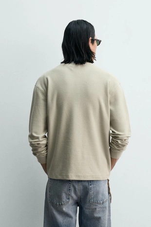 Футболка с воротником на кнопках вафельного переплетения — LIMITED EDITION- Заказать в России