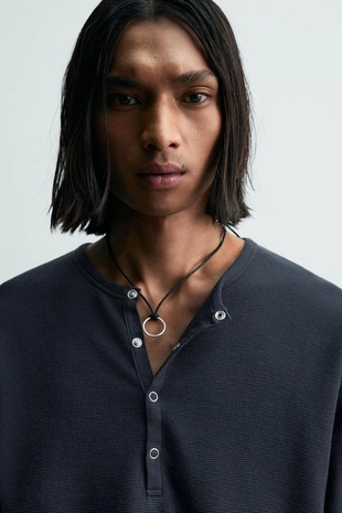 Футболка с воротником на пуговицах вафельного плетения — LIMITED EDITION- Заказать в России