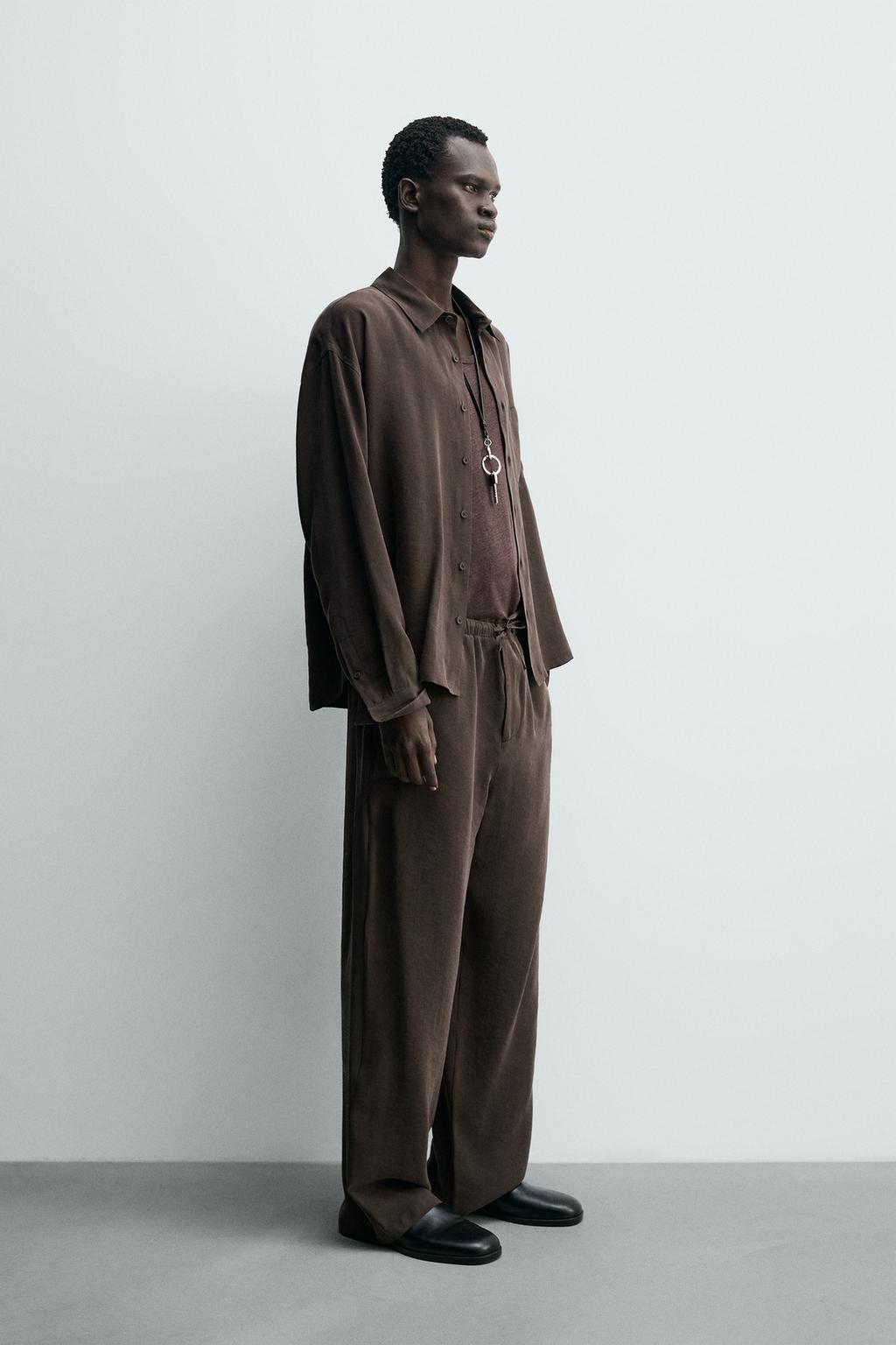 Рубашка свободного кроя из текстильного шелка