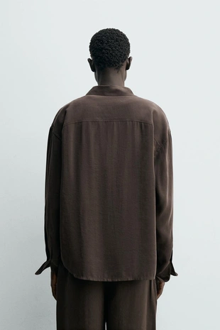 Рубашка свободного кроя из текстильного шелка- Заказать в России