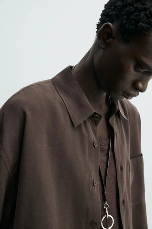 Рубашка свободного кроя из текстильного шелка- Заказать в России