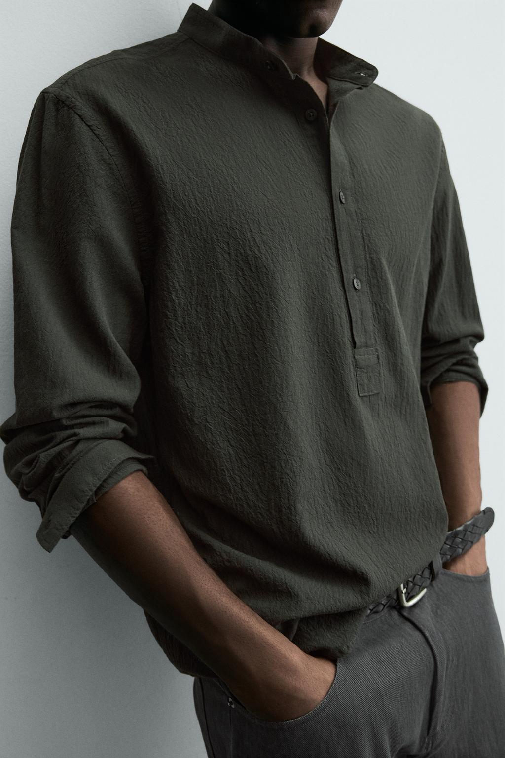 Рубашка с эффектом мятости