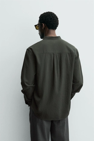 Рубашка с эффектом мятости- Заказать в России