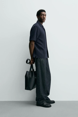 Рубашка с геометрическим жаккардовым узором