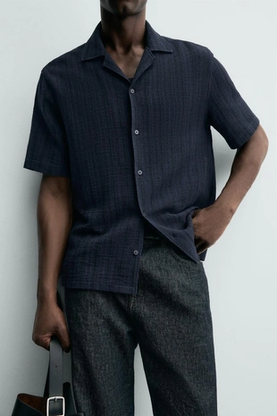 Рубашка с геометрическим жаккардовым узором- Заказать в России