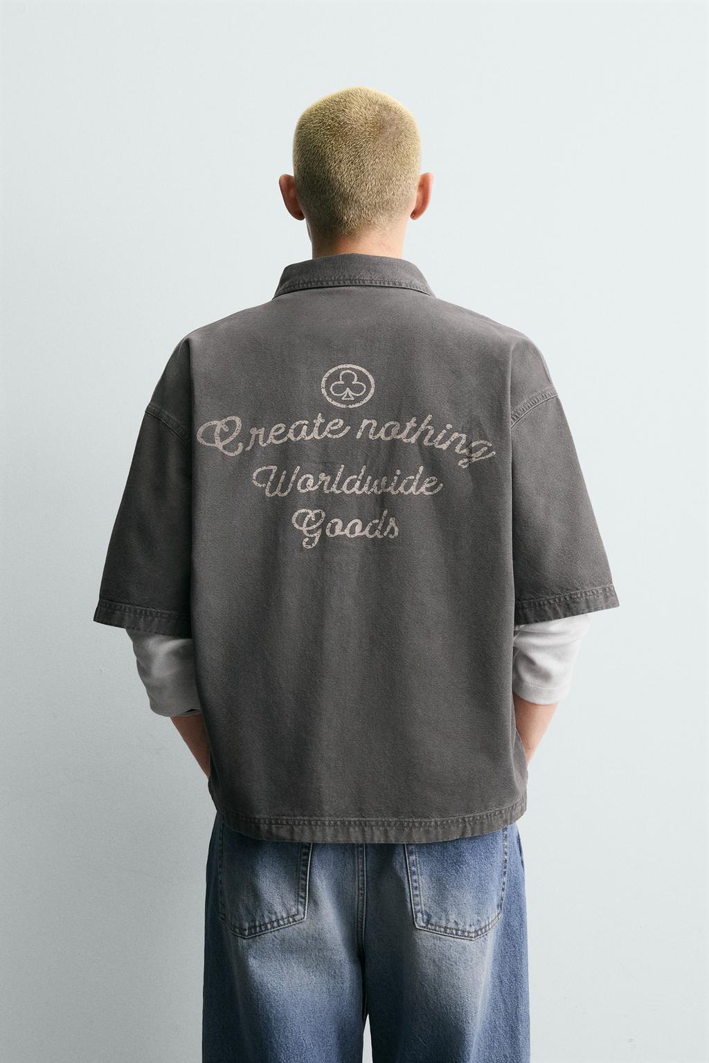 Рубашка с карманами и текстурой