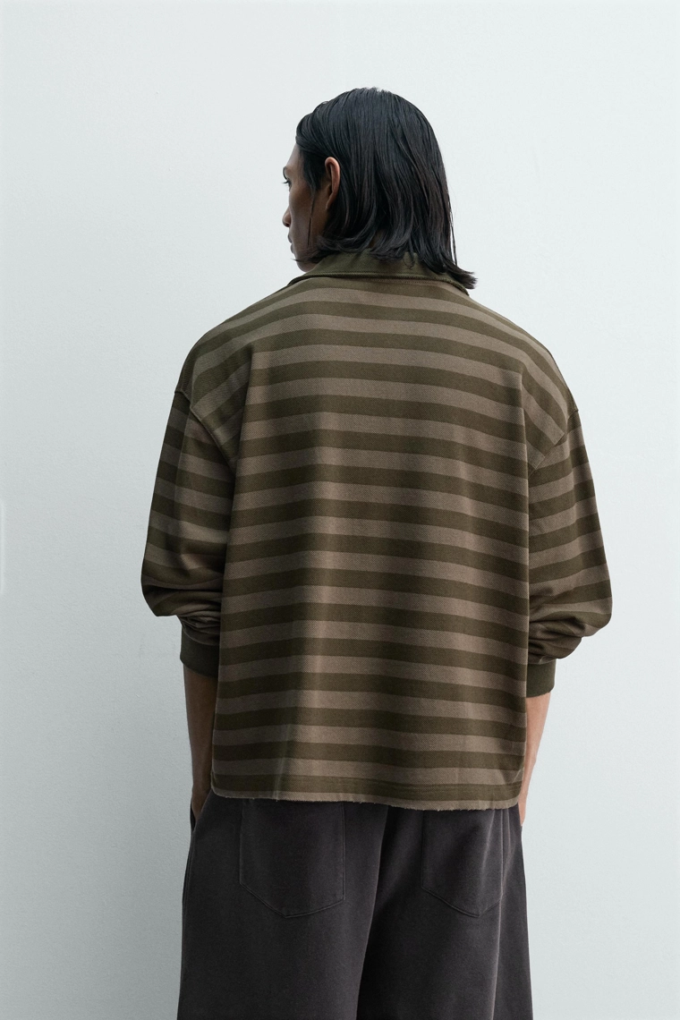 Рубашка поло в полоску с рельефной текстурой