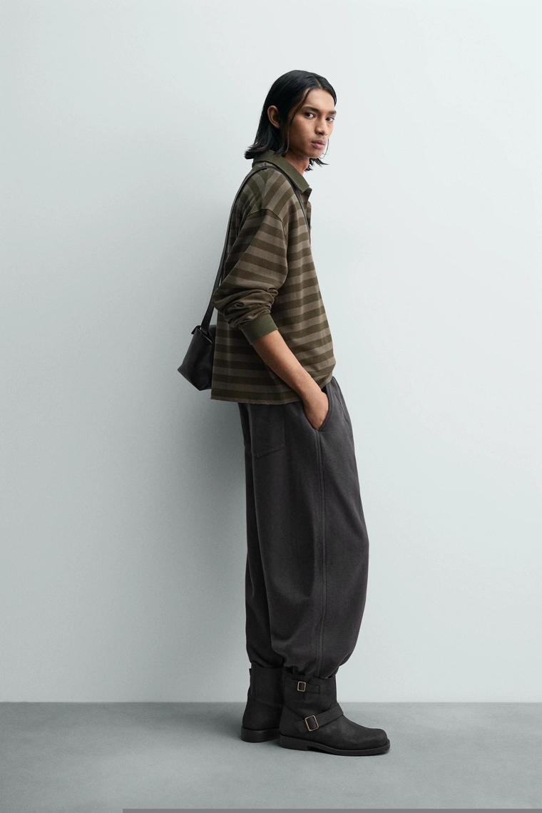 Рубашка поло в полоску с рельефной текстурой