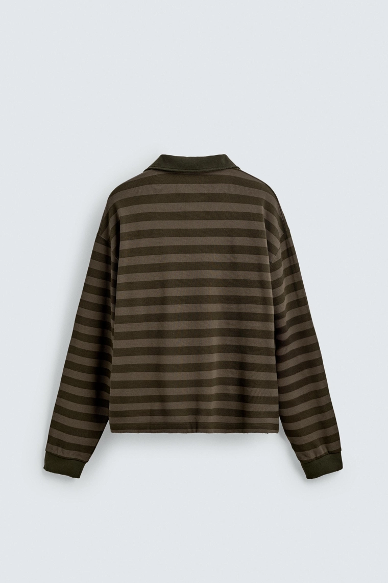 Рубашка поло в полоску с рельефной текстурой