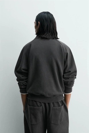 Толстовка свободного кроя с эффектом потертости- Заказать в России