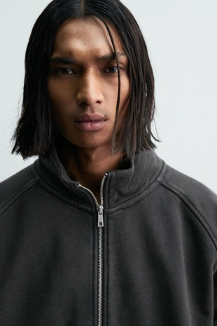 Толстовка свободного кроя с эффектом потертости- Заказать в России