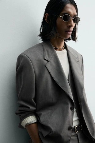 Костюмный блейзер из рельефной ткани в полоску LIMITED EDITION- Заказать в России