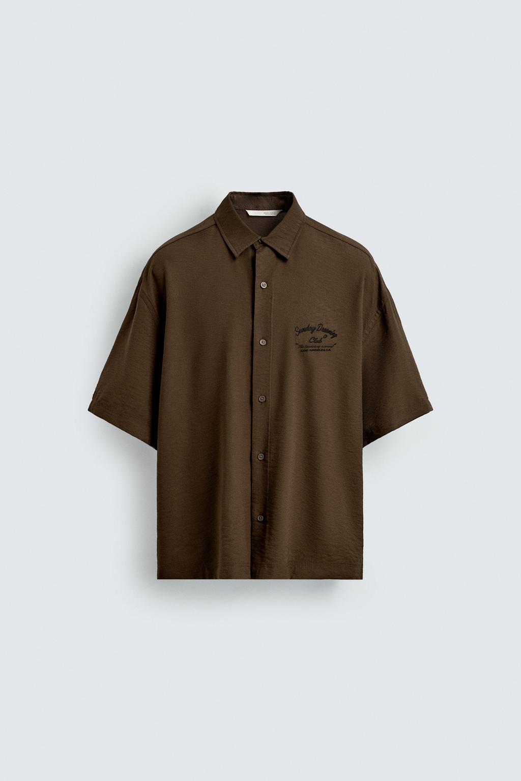 Рубашка с вышивкой и свободным кроем