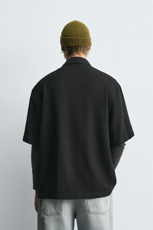 Рубашка с вышивкой и летящими линиями- Заказать в России