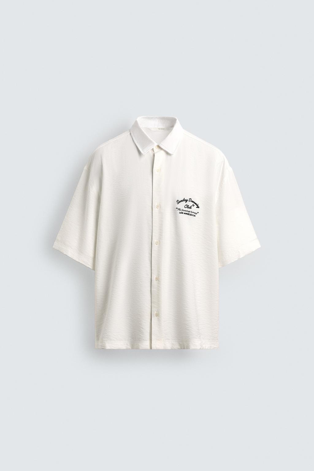 Рубашка с вышивкой и летящими полами