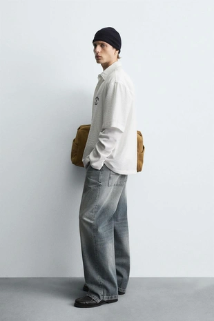 Рубашка с вышивкой и летящими полами- Заказать в России