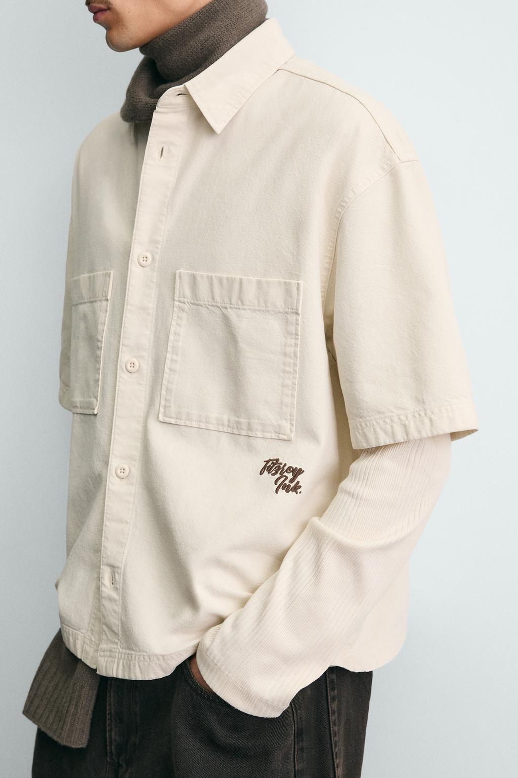 Рубашка с текстурой и карманами