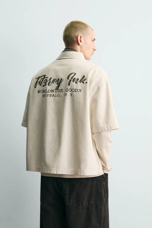 White | 6987/490/250 - Zara Рубашка с текстурой и карманами