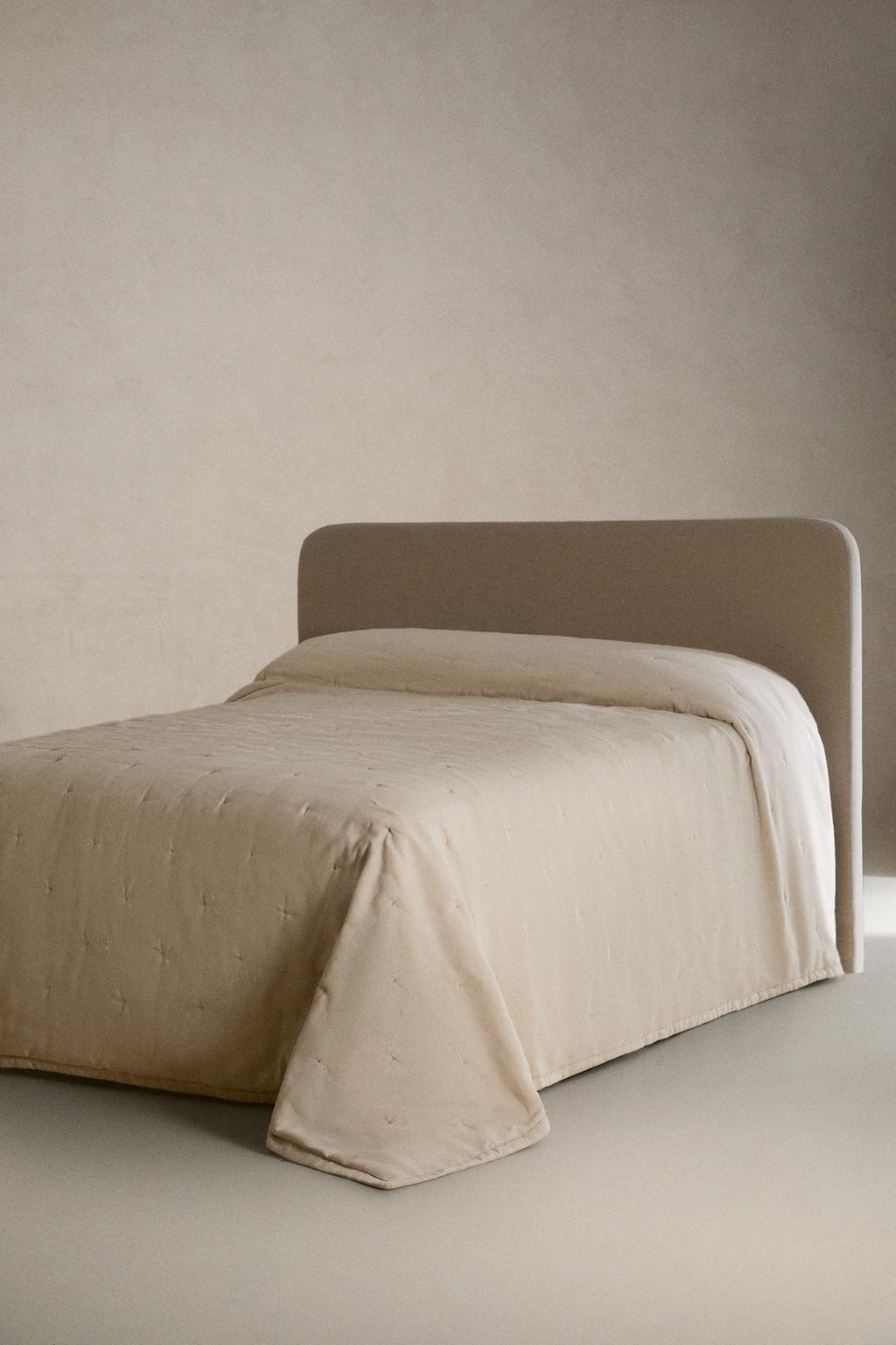 Стёганое одеяло из льна с точечным узором