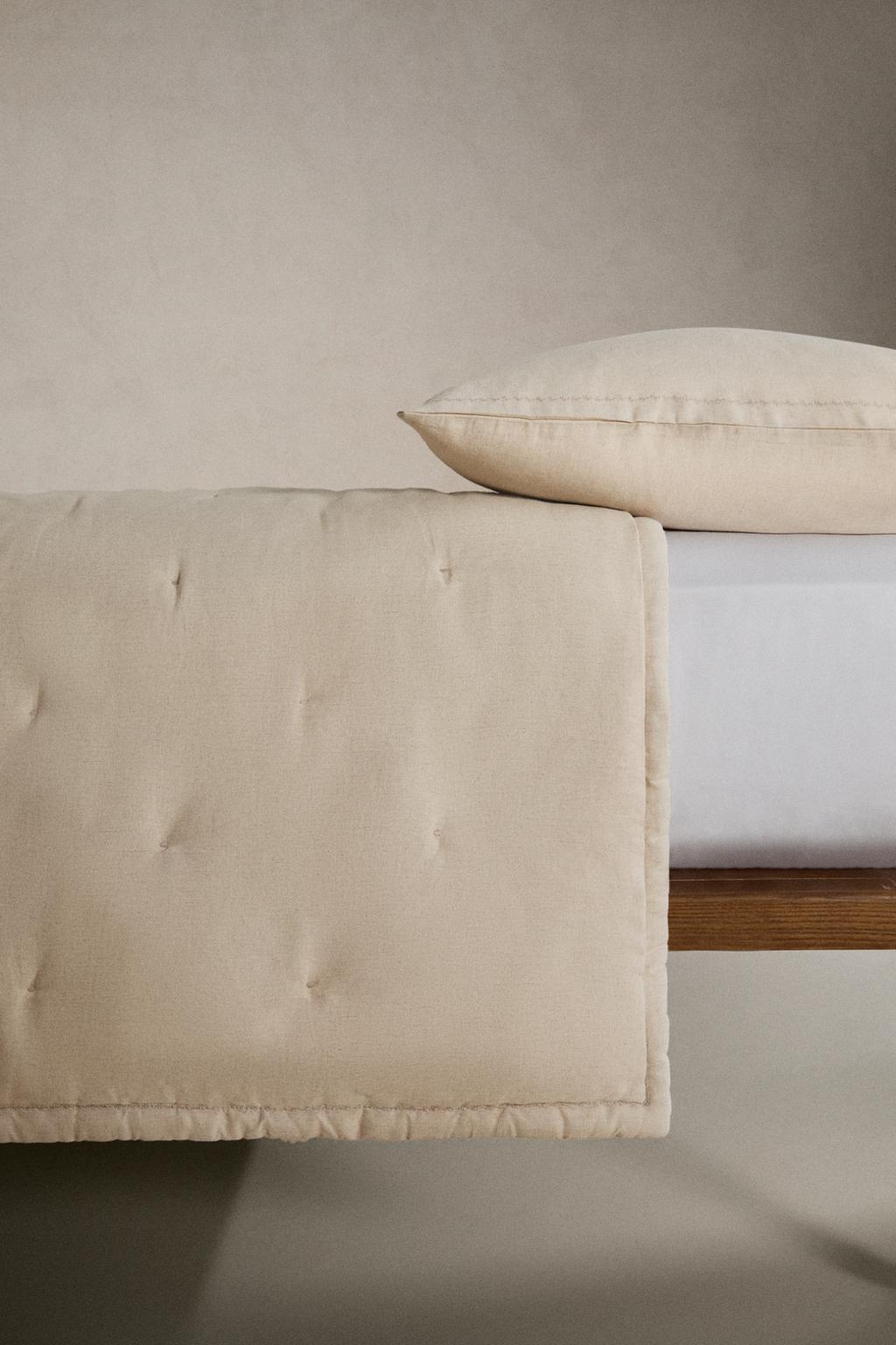 Стёганое одеяло из льна с точечным узором