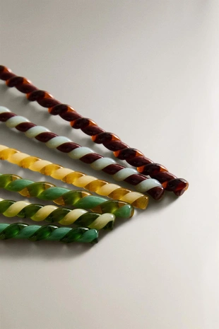 Набор мультцветных стеклянных десертных ложек (набор из 6)- Заказать в России