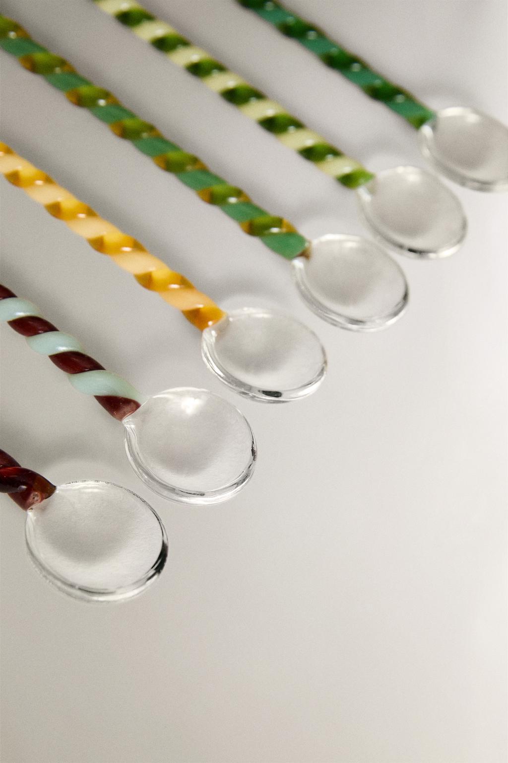 Набор мультцветных стеклянных десертных ложек (набор из 6)
