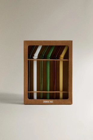 Набор цветных стеклянных трубочек (набор из 6 штук)- Заказать в России