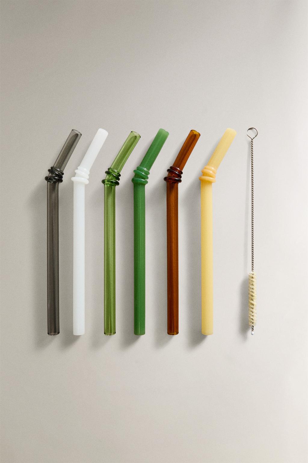 Набор цветных стеклянных трубочек (набор из 6 штук)