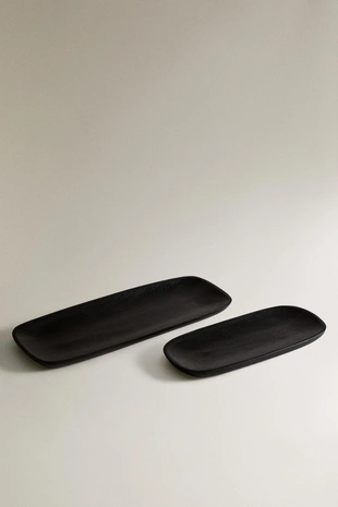 Тёмная деревянная поднос- Заказать в России