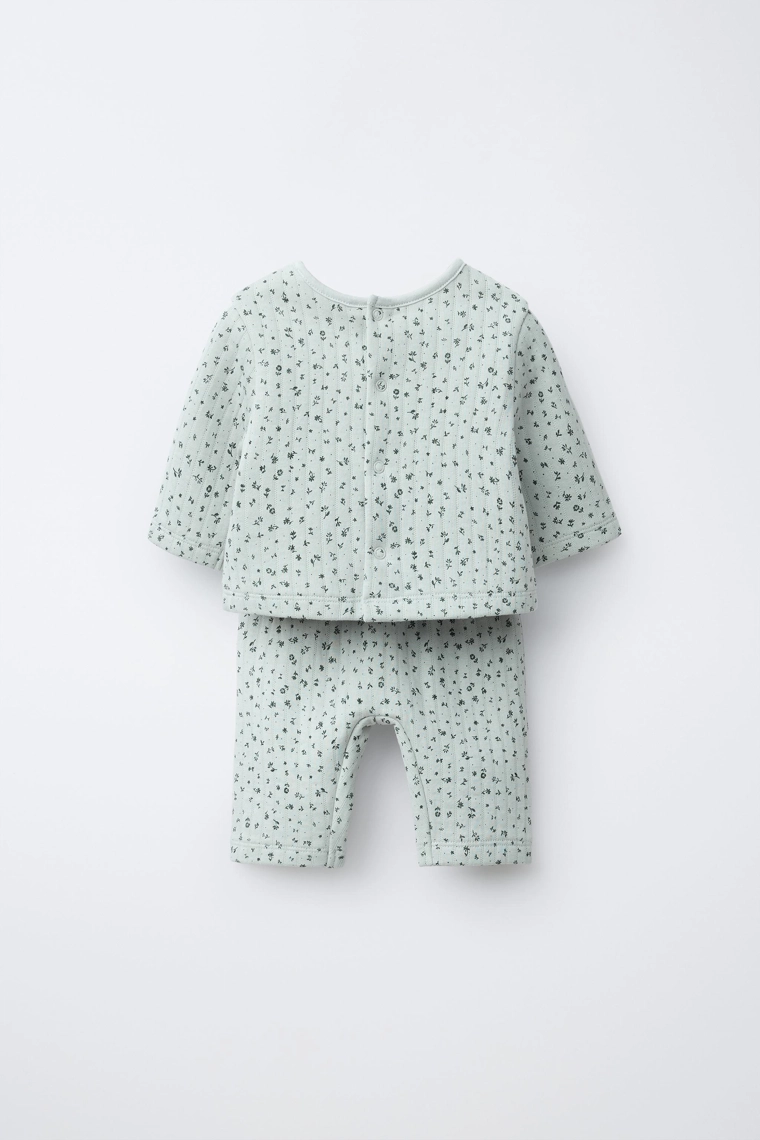 Набор кардигана с втачным джемпером и цветочных брюк 2 в 1