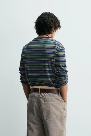 Футболка в рубчик в полоску- Заказать в России