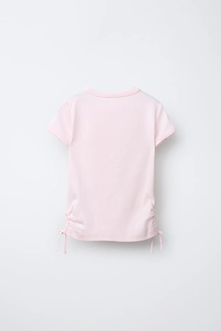 Футболка из модала с вырезами и бантами