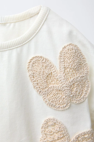 Футболка с бабочками кроше- Заказать в России