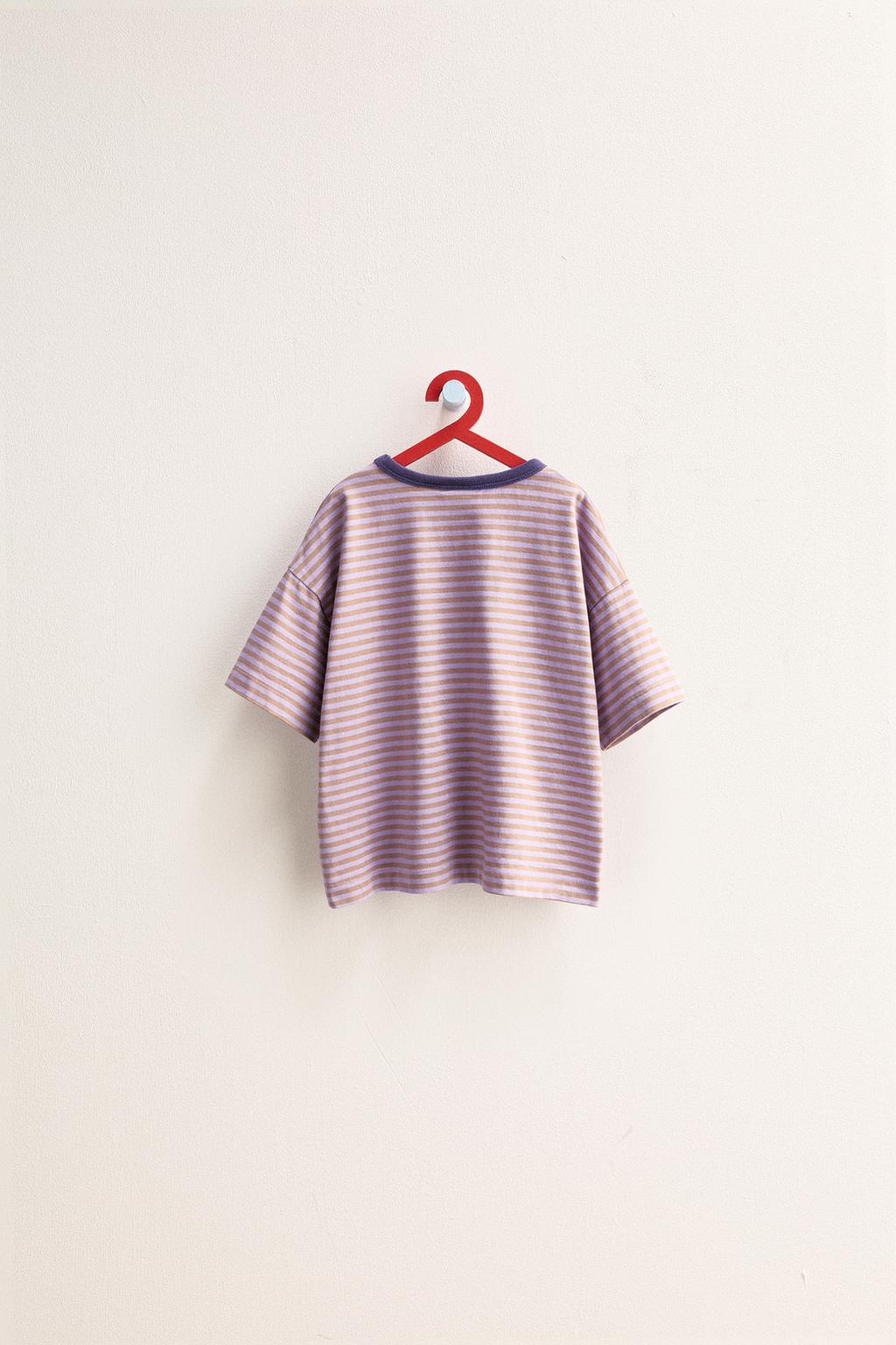 ZARA TIMELESS - ПОЛОСАТАЯ ФУТБОЛКА С КОНТРАСТНЫМ ВОРОТНИКОМ