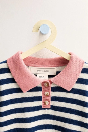 ZARA TIMELESS — свитер поло в полоску- Заказать в России