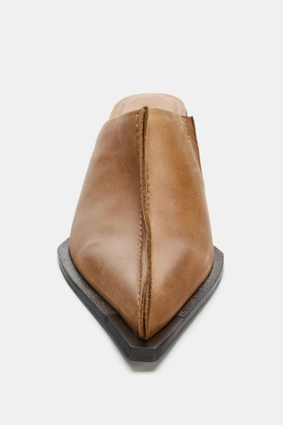 Кожаные сабо с декоративной строчкой- Заказать в России