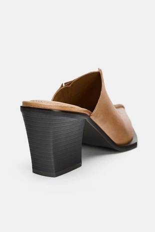 Кожаные сабо с декоративной строчкой- Заказать в России